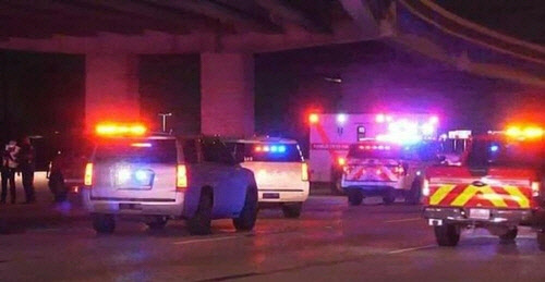 미국 15살 소녀가 차량에서 뛰어내려 숨진 곳으로 추정되는 사고 현장.    [KHOU11 홈페이지 캡처]